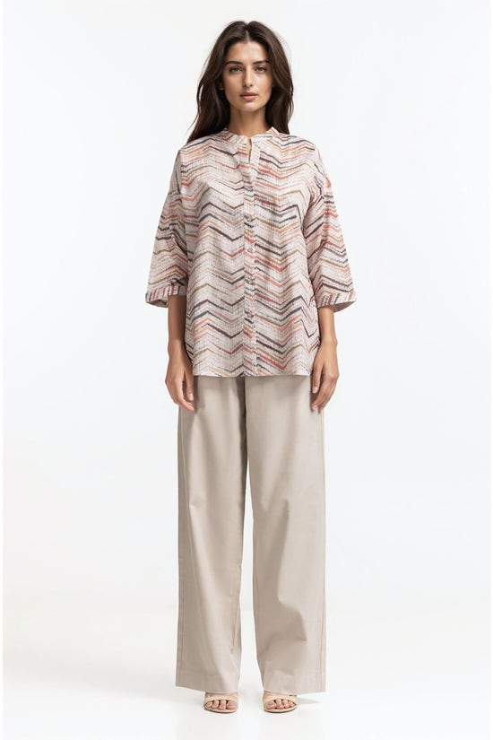printed ban collar button down shirt wm cs ss24 044 1