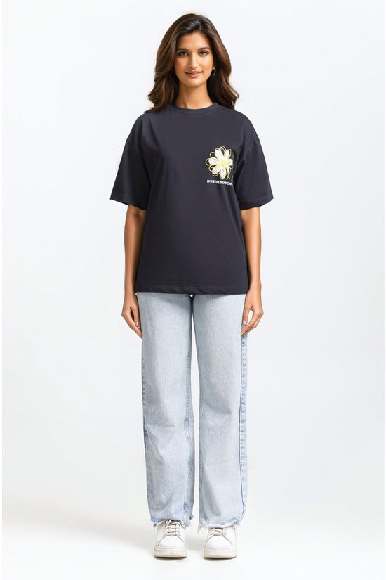 relax fit black tee with artwork wm ktp ss24 032 2