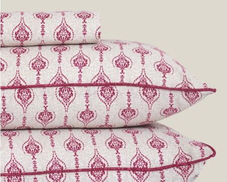 Royal Plum T-200 Embroidered Bed Sheet Set
