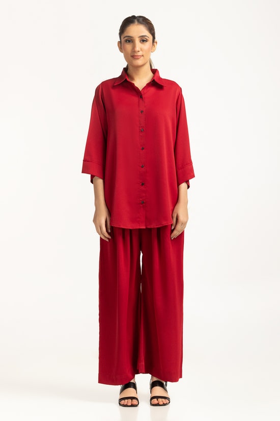 salt women top color red 100 cotton regular fit plain wm cod ws24 207 t front