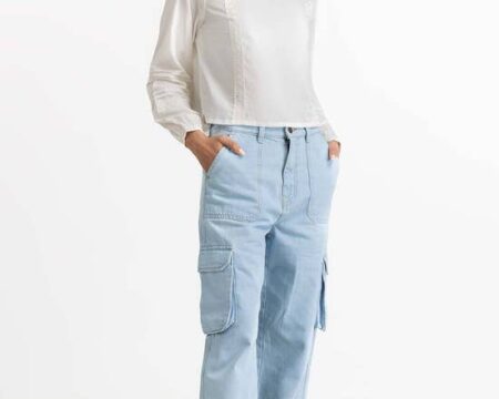 White Woven Blouse 231-217-007