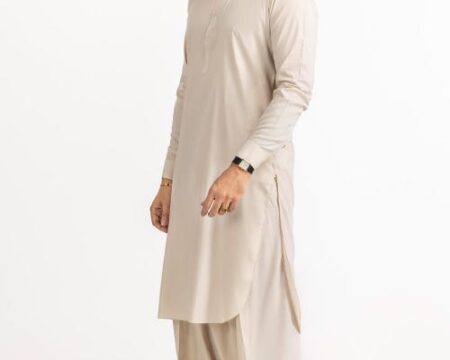 White Gold Unstitched Fabric Blended-LF