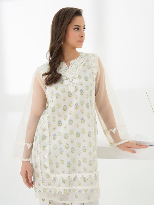 A0152ST SML 002 4 2PieceOrganzaSuit Embroidered Pret