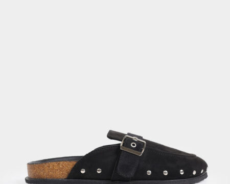 Studded Faux Leather Clogs