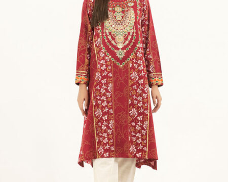 Khaddar Shirt-Gold Paste Print (Pret)