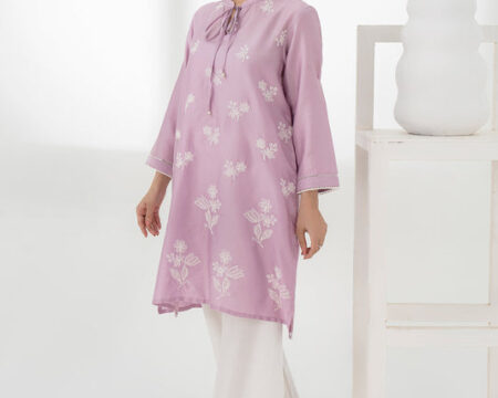 Satin Shirt-Embroidered (Pret)