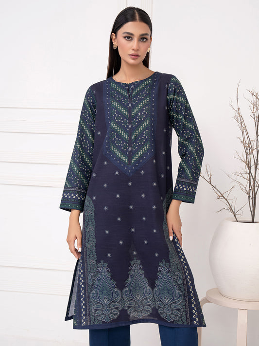 U3259Blue 5 2PieceKhaddarSuit Printed Unstitched