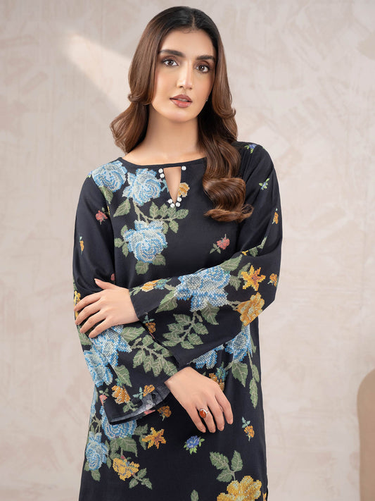 U3547BLACK 6 KhaddarShirt Printed Unstitched