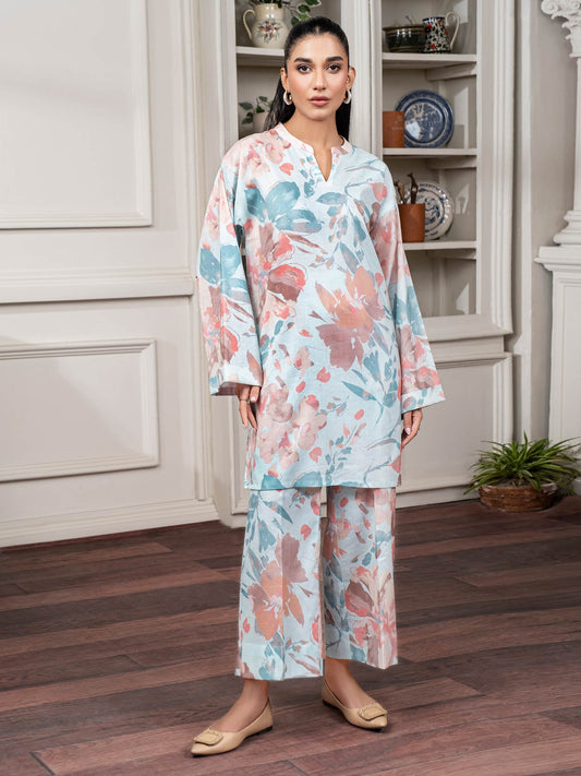 U3802BLUE 1 KhaddarShirt Printed Unstitched