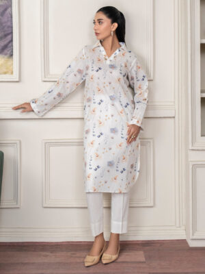 U3805WHITE 5 KhaddarShirt Printed Unstitched