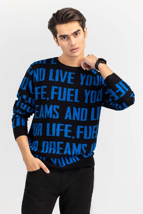 black text crew neck sweater swt ffscn22 269 4