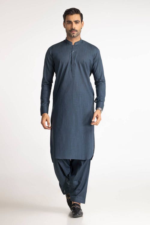 concept slub unstitched fabric cotton lf teal 1