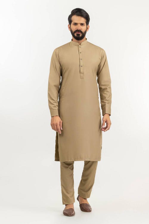 oscar latha unstitched fabric cotton camel 1