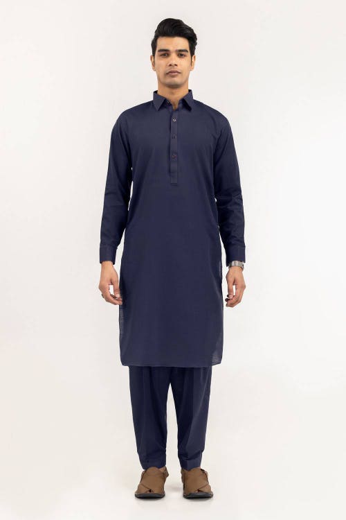tribal ikat unstitched fabric cotton navy blue 1