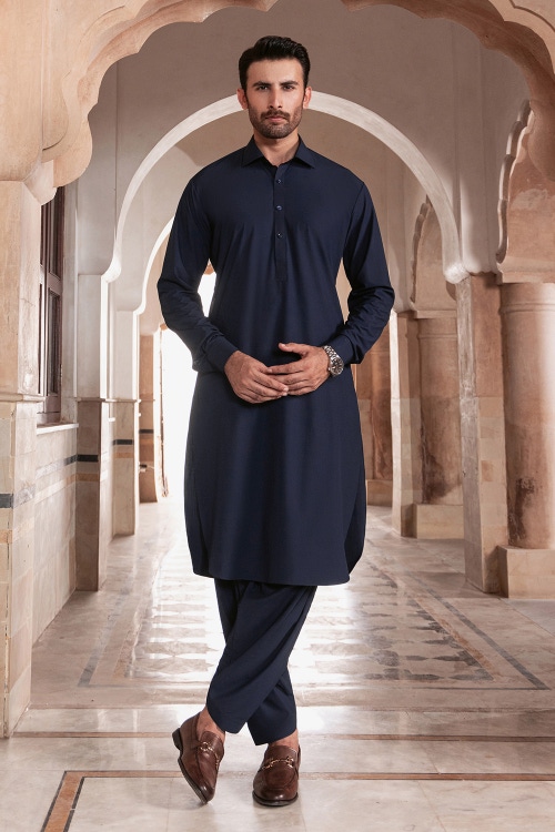 vision volvo unstitched fabric blended navy blue 1