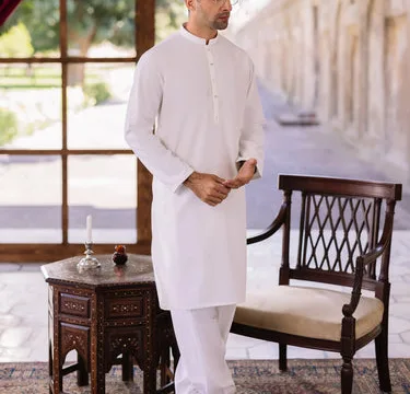 Men's Off White Kurta Shalwar