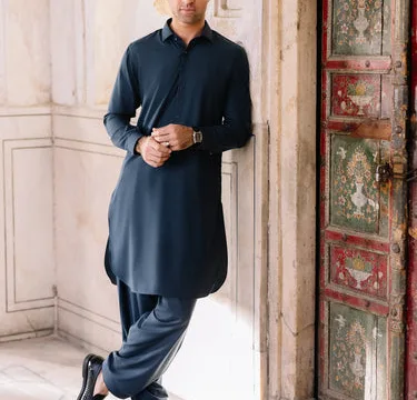 Men's Teal Green Kurta Shalwar