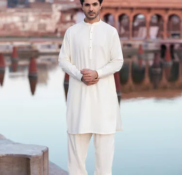 Men's Cream Kurta Shalwar