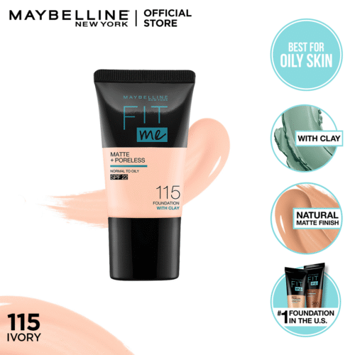 Maybelline New York Fit Me Matte & Poreless Liquid Foundation 18Ml Mini Tube - 115 Ivory - For Normal To Oily Skin