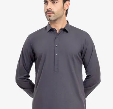 Men's Dark Grey Kurta Shalwar