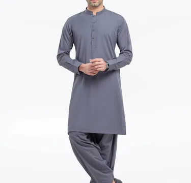 Men's Dark Grey Kurta Shalwar