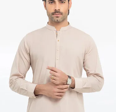 Men's Beige Kurta Pajama
