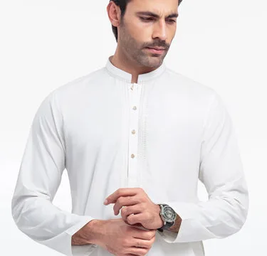 Men's Off White Kurta Pajama