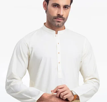 Men's Cream Kurta Pajama