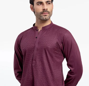 Men's Maroon Kurta