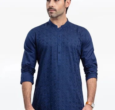 Men's Navy Blue Kurta
