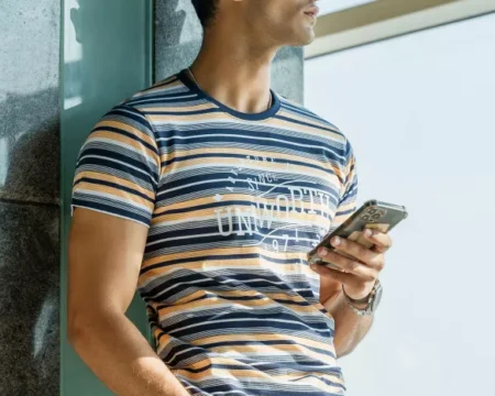 Navy Stripe Crew Neck T-Shirt