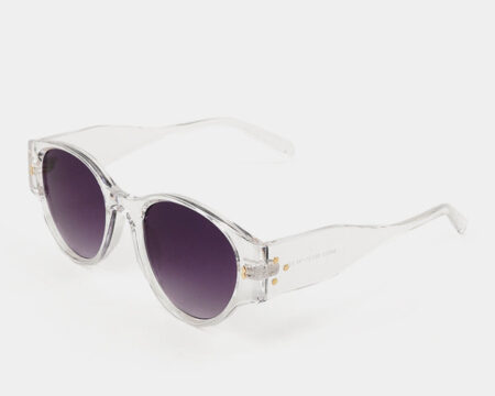 Transparent Round Sunglasses - Black