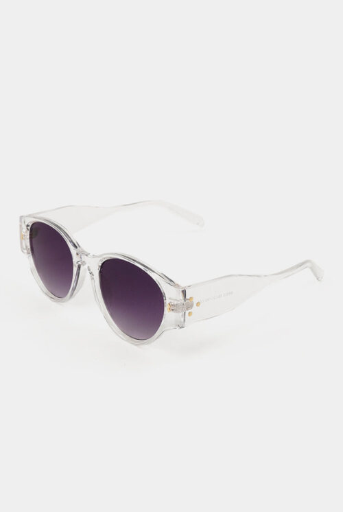 Transparent Round Sunglasses - Black