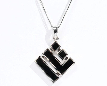 Rhombus Stone Pendant - Silver