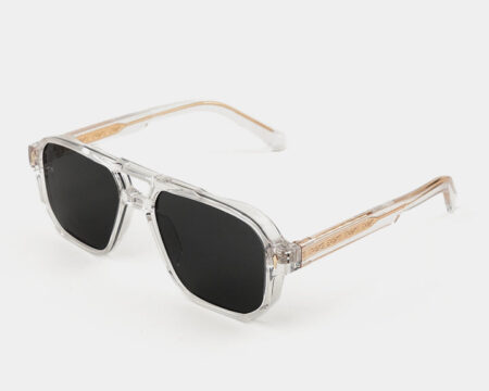 Transparent Double Bridge Sunglasses - Black