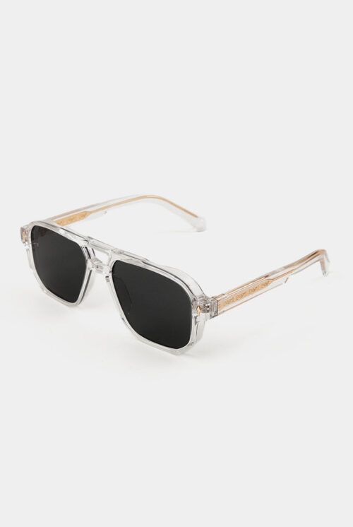 Transparent Double Bridge Sunglasses - Black