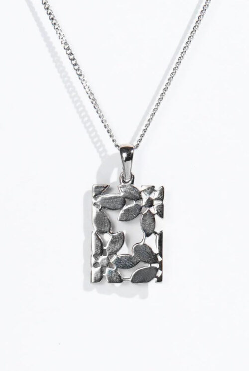Stencil Pendant - Silver