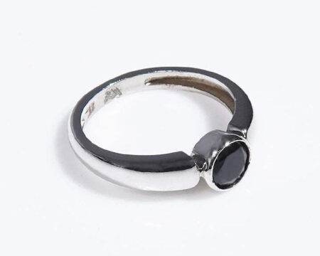 Black Stone Ring - Silver