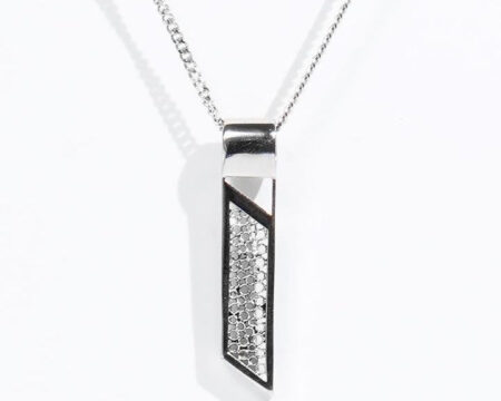 Slanted Bar Pendant - Silver