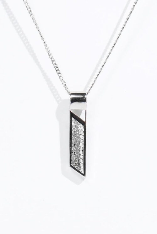 Slanted Bar Pendant - Silver