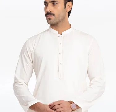 Men's Off White Kurta Shalwar