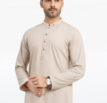 Men's Beige Kurta Shalwar