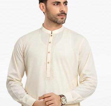 Men's Cream Kurta Shalwar