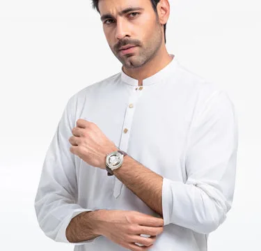 Men's Off White Kurta Shalwar