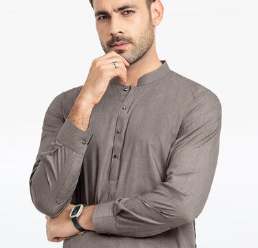 Men's Dark Grey Kurta Shalwar