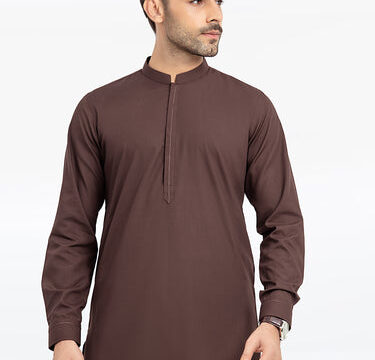 Men's Dark Brown Kurta Shalwar