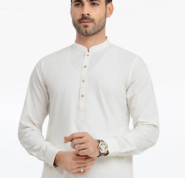 Men's Off White Kurta Shalwar