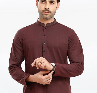 Men's Maroon Kurta