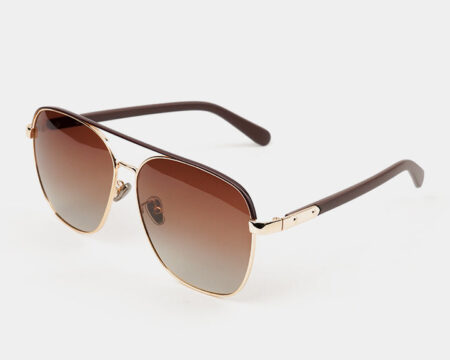 Double Bridge Square Sunglasses - Brown