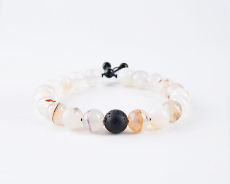 Adjustable Beaded Bracelet - Black & White